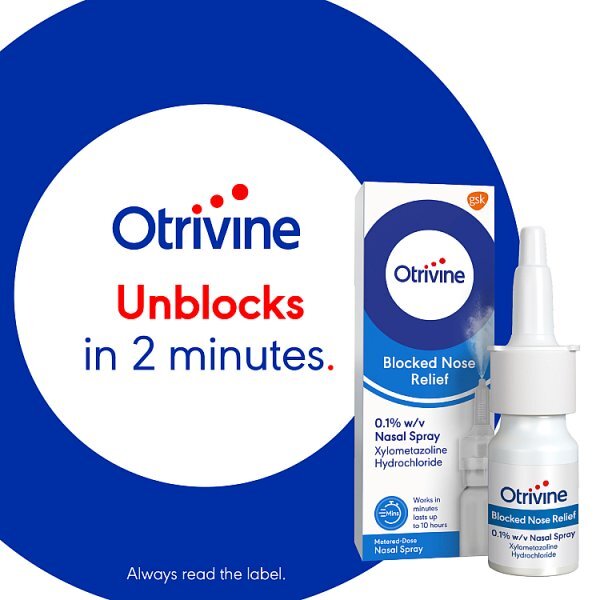 Otrivine Blocked Nose Relief Nasal Spray 0.1%  10ml - McGrocer