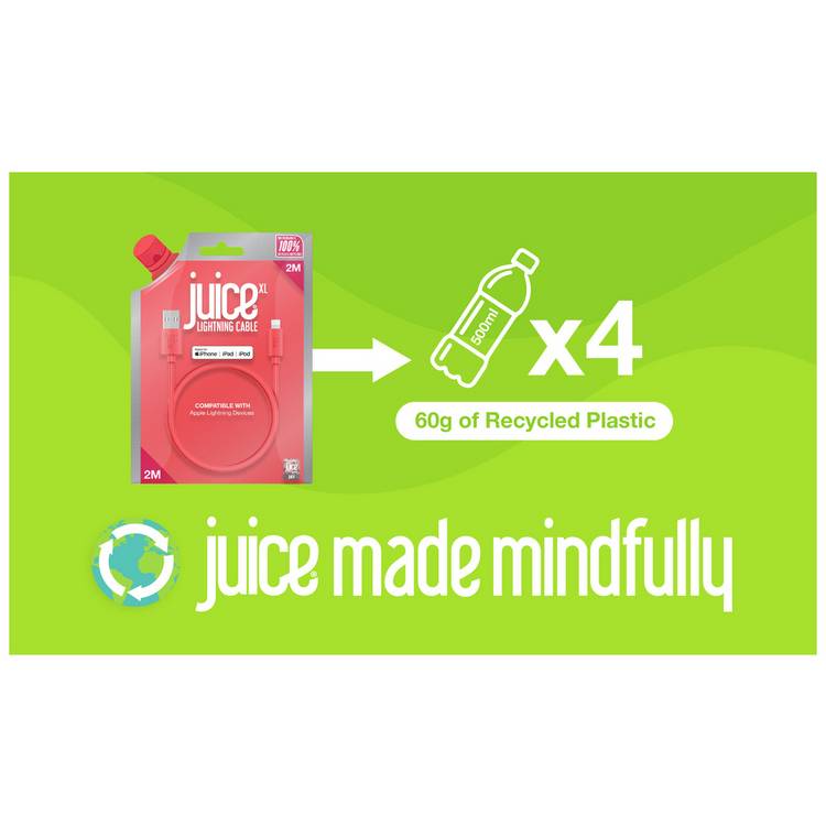 Juice coral charging cable 3m (British brand)