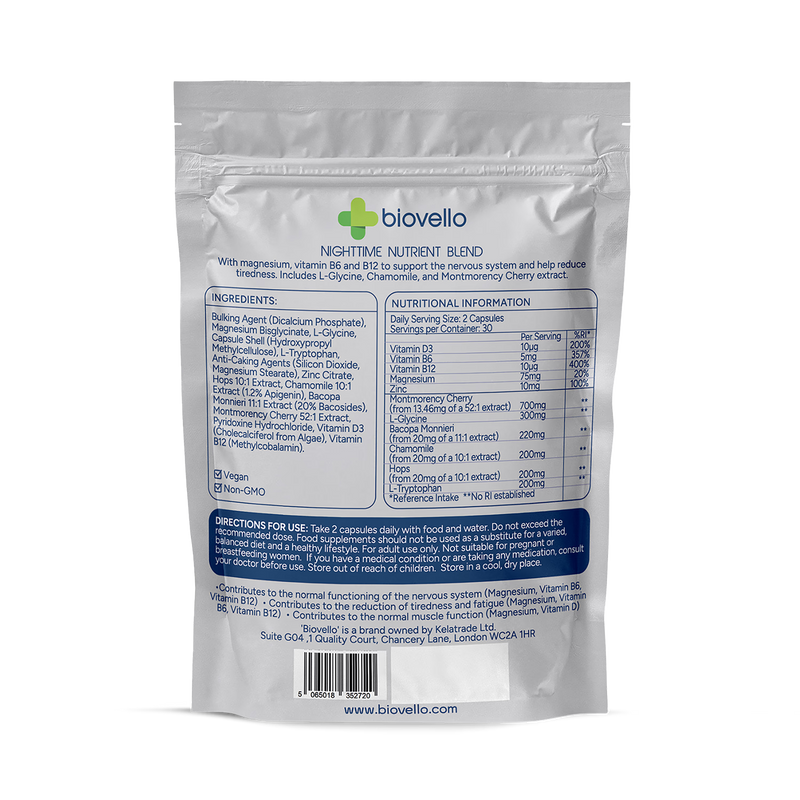 Biovello Nighttime Nutrient Blend 60 capsules - British product
