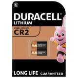 Duracell CR2 lithium battery 3V pack of 2, imported from the UK