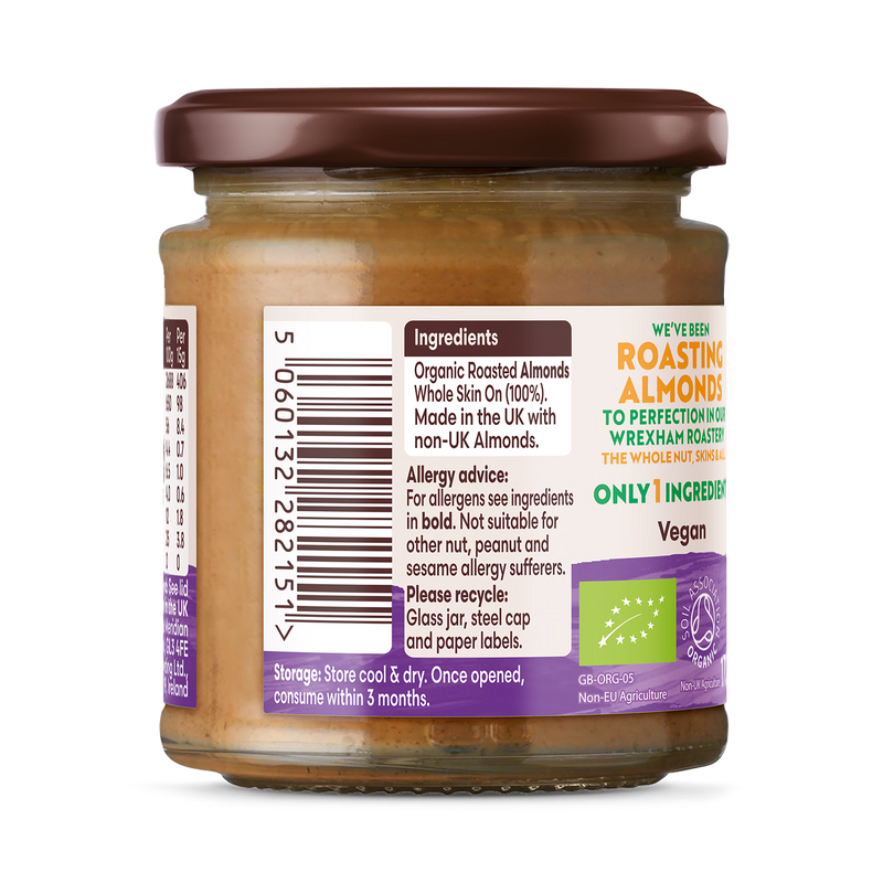 Meridian organic almond butter smooth 170g, imported from the UK