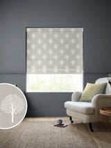 Next Emily Bond Pebble Grey 100% Cotton Yew Tree Made to Measure Roman Blind- Buy online at McGrocer
