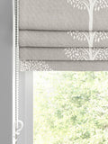 Emily Bond Pebble Grey roman blind Yew Tree pattern - British product