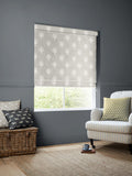 Emily Bond Pebble Grey roman blind Yew Tree pattern - British product
