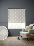 Emily Bond Pebble Grey roman blind Yew Tree pattern - British product