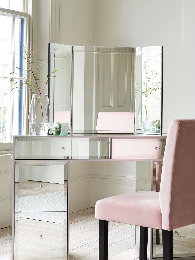 Silver Sloane bevelled dressing table mirror 60cm x 90.5cm x 1.5cm (British brand)