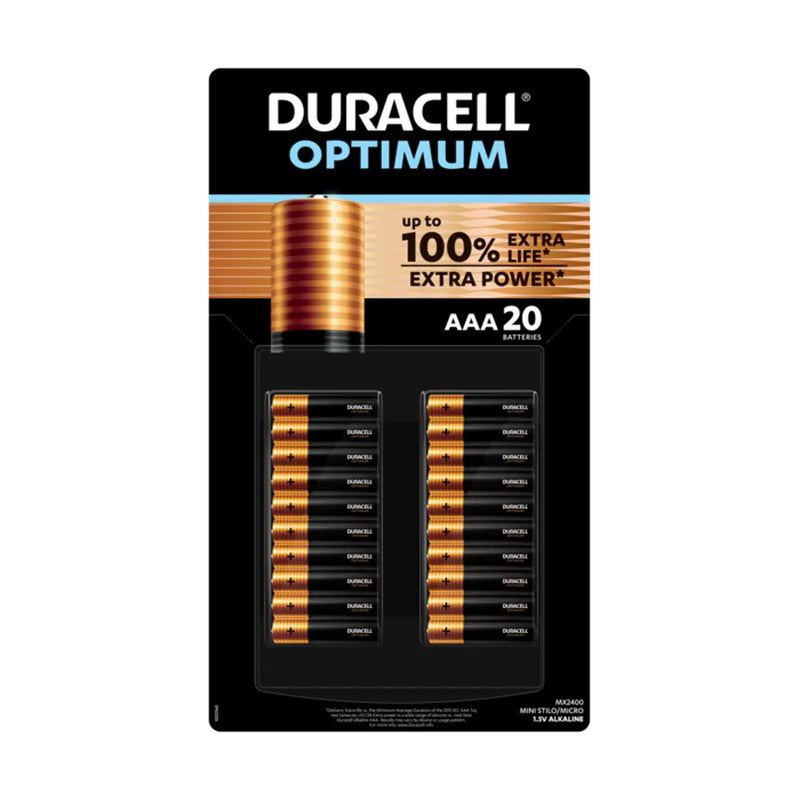 Duracell Optimum AAA batteries 20 pack - British product