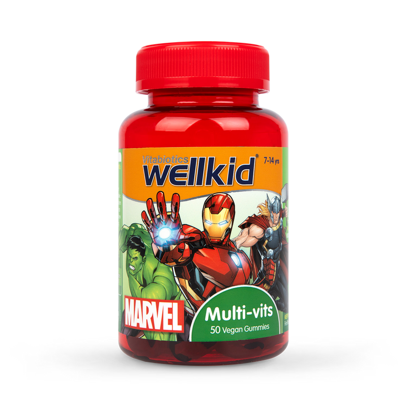 Vitabiotics Wellkid Marvel Multivitamin 50 Count Vegan Soft Jellies (British brand)
