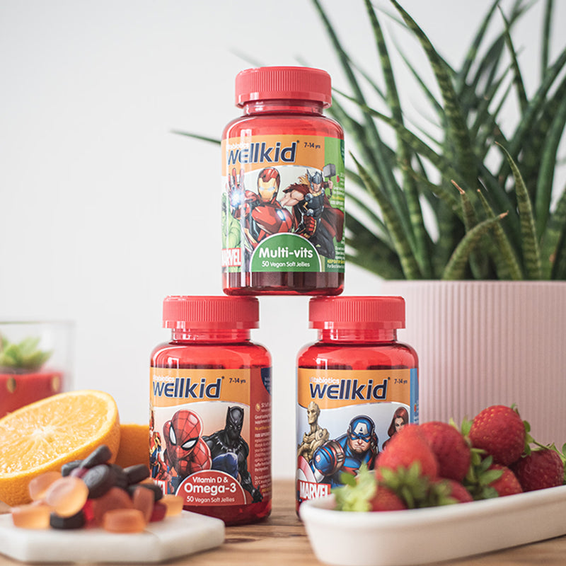 Vitabiotics Wellkid Marvel Multivitamin 50 Count Vegan Soft Jellies (British brand)