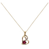 Revere gold ruby diamond pendant necklace 45cm chain, imported from the UK