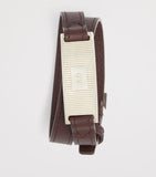 Dunhill double wrap leather bracelet with silver ID tag - British product