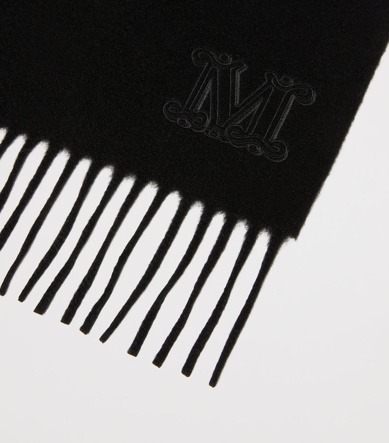 Max Mara cashmere monogram scarf 28cm x 206cm, UK version