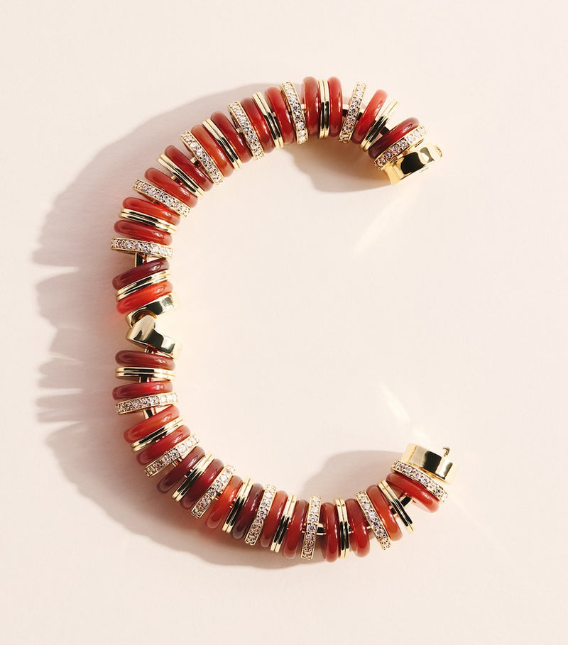 Eddie Borgo Lenox bracelet amber carnelian gold-plated, imported from the UK