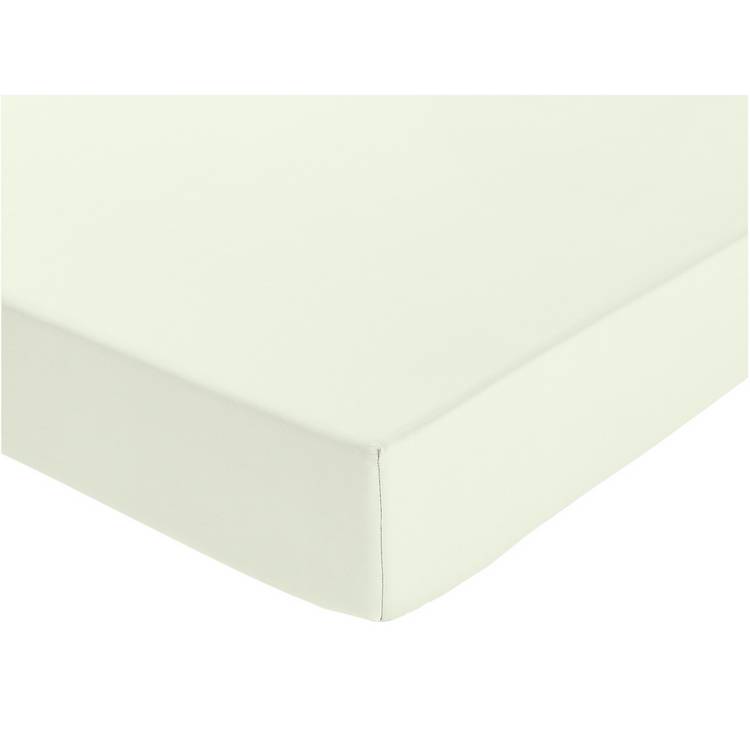 Habitat cotton fitted sheet cream single - British product