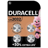 Duracell 2032 CR2032 3V lithium coin battery pack of 4, UK version