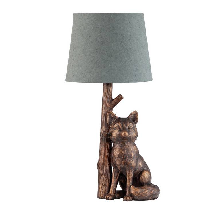 Argos Home fox table lamp bronze and grey (British brand)