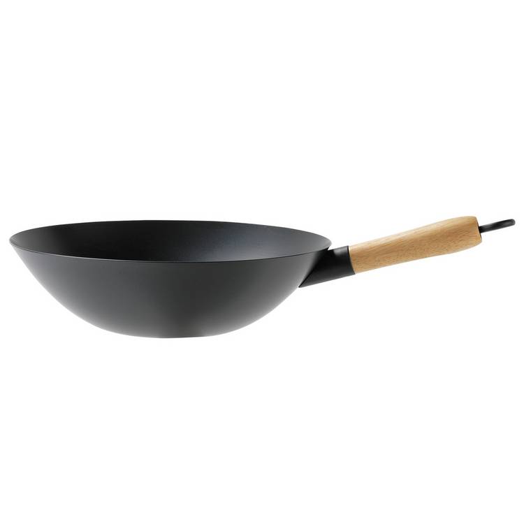 Argos Home non-stick carbon steel wok 30cm - British product