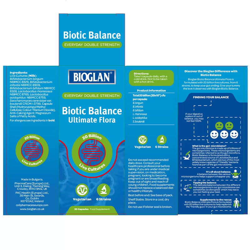 Bioglan Biotic Balance probiotic capsules 2 x 30 pack - British product