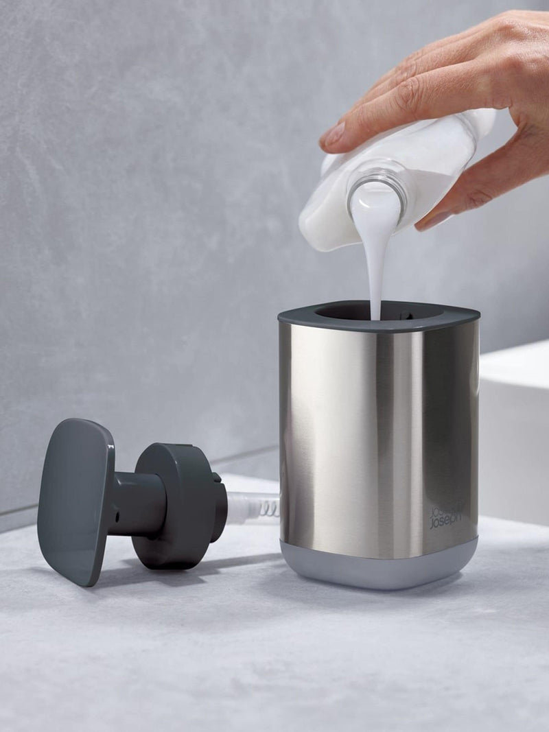 Joseph Joseph Grey Presto Steel Soap Pump Kitchen Cleaning