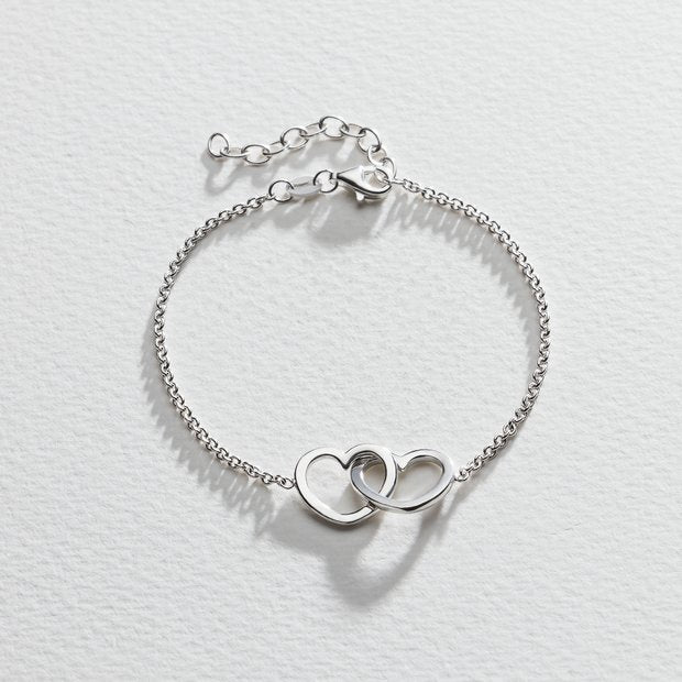 Revere sterling silver two hearts hug bracelet UK version