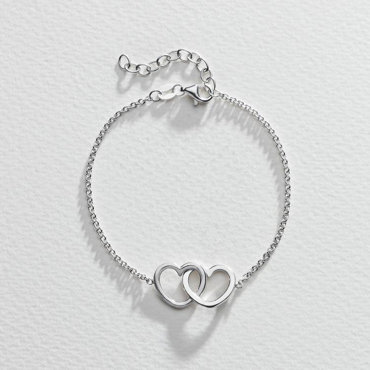 Revere sterling silver two hearts hug bracelet UK version