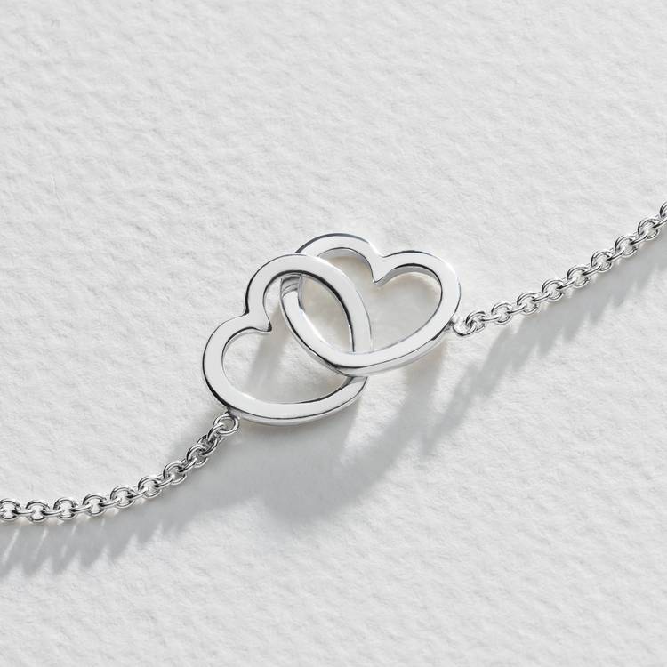 Revere sterling silver two hearts hug bracelet UK version