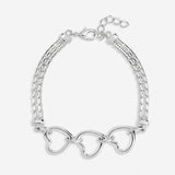 Inicio silver plated interlink heart bracelet 18cm, UK version
