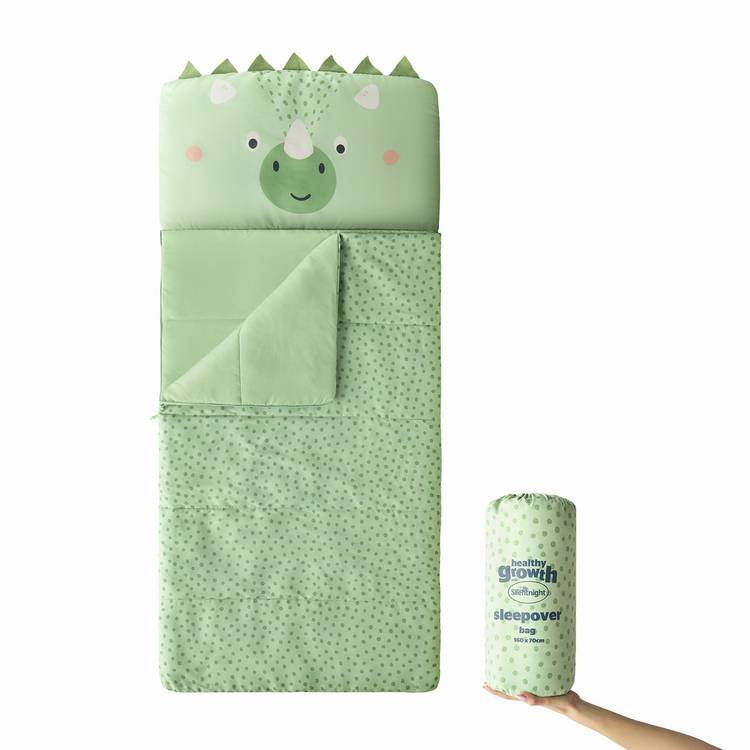 Silentnight kids sleepover bag dinosaur 400 GSM, imported from the UK