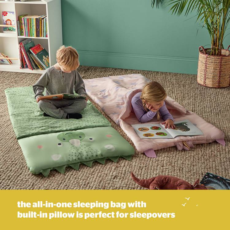Silentnight kids sleepover bag dinosaur 400 GSM, imported from the UK