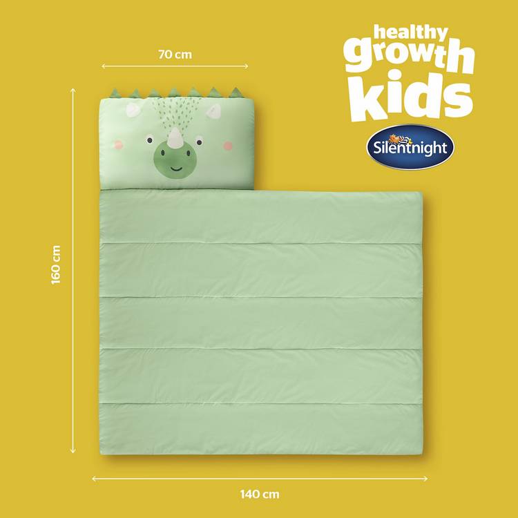 Silentnight kids sleepover bag dinosaur 400 GSM, imported from the UK