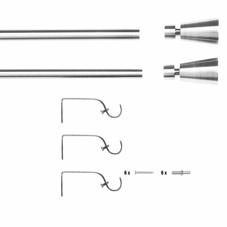 Argos Home extendable satin nickel curtain pole with trumpet finials, UK version