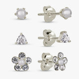 Revere kids pearl crystal stud earrings, imported from the UK