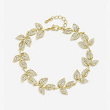 Jon Richard gold plated cubic zirconia leaf bracelet - British product
