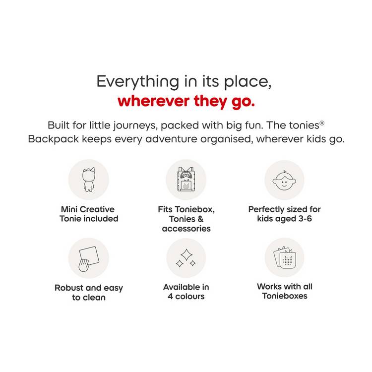 tonies Sunset Red backpack for Toniebox (British brand)