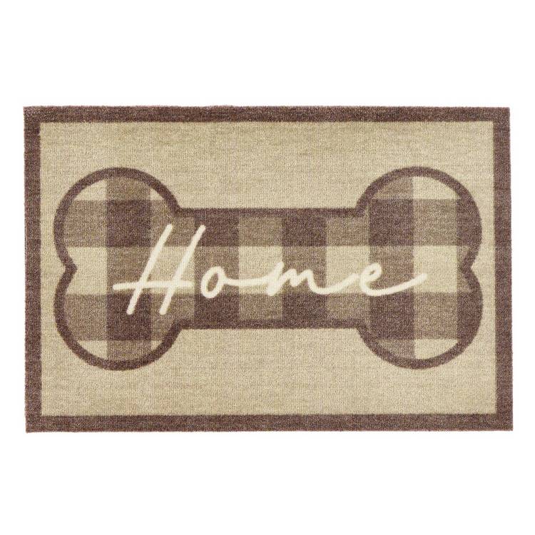 Howler & Scratch Check Home Grey Doormat 50x75cm, UK version