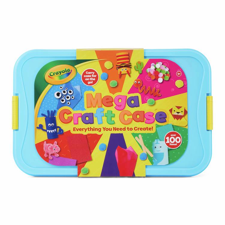 Crayola Mega Craft Box with crayons and pipe cleaners, UK version