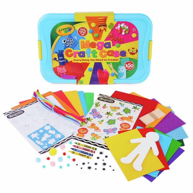 Crayola Mega Craft Box with crayons and pipe cleaners, UK version