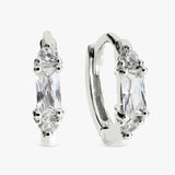 Argos Revere Sterling Silver Baguette Huggies Earrings- Buy online at McGrocer