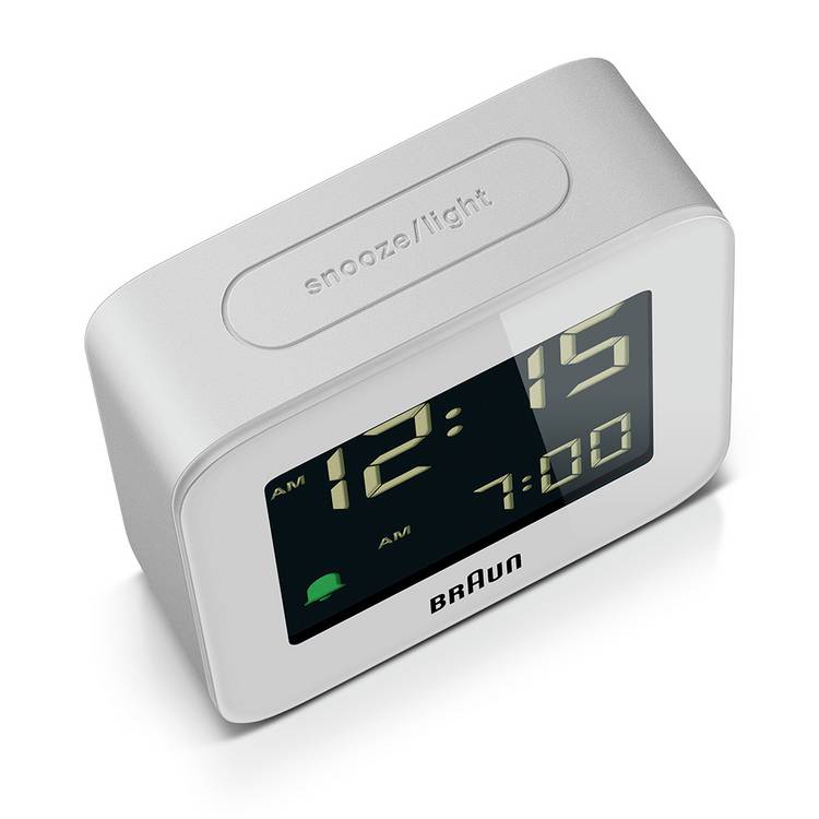Braun Travel Digital Alarm Clock white compact, UK version