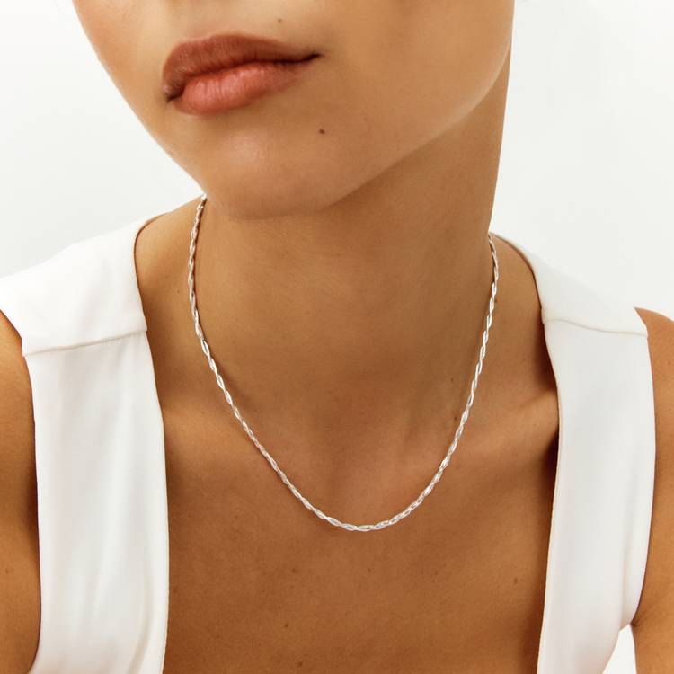 Revere necklace braided chain 18in, imported from the UK