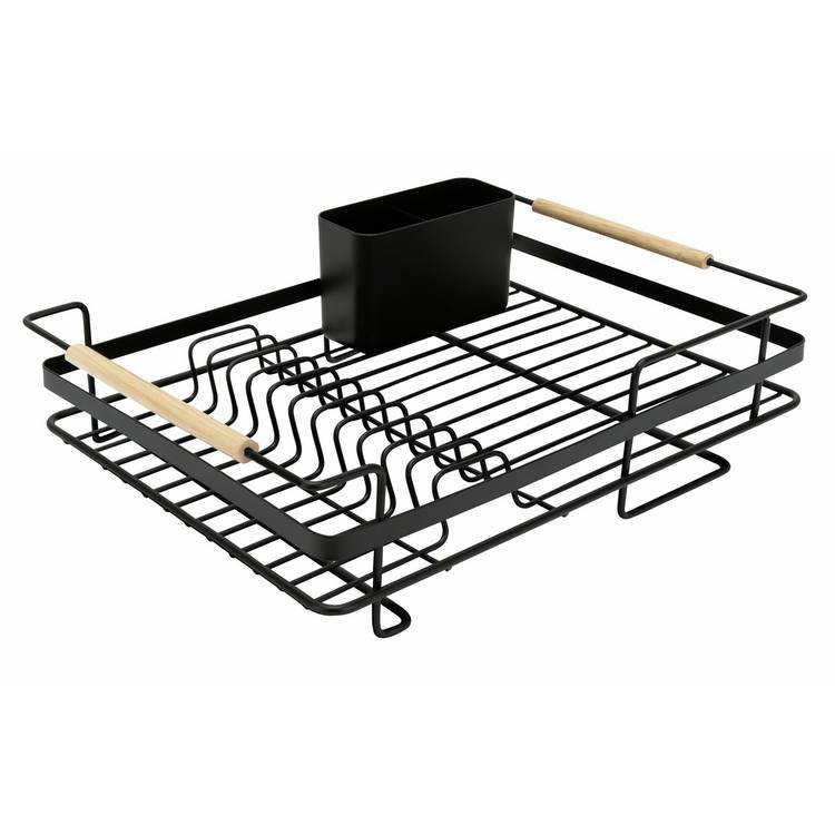 Habitat wire dishdrainer in bamboo and black, UK version