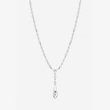 Argos Jon Richard Rhodium Plated Pear Drop Y Necklace, 40.6cm Chain- Buy online at McGrocer