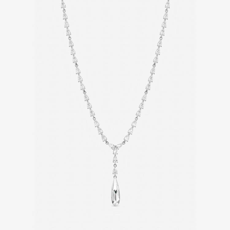 Jon Richard pear drop Y necklace with adjustable chain, UK version