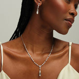 Jon Richard pear drop Y necklace with adjustable chain, UK version