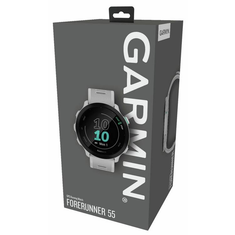 Garmin Forerunner 55 GPS running smartwatch white - British product