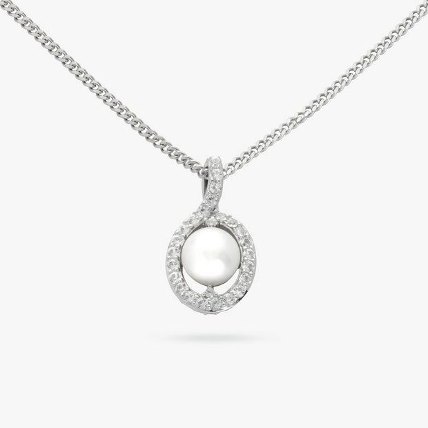 Revere sterling silver pearl pendant necklace 18 inch - British product