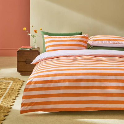Argos Habitat Bright Stripe Orange Bedding Set - Single- Buy online at McGrocer