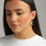 Freedom pink crystal starfish stud earrings 20mm, UK version