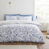 Bianca cotton bedding set Thea Floral Blue single, imported from the UK