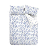 Bianca cotton bedding set Thea Floral Blue single, imported from the UK